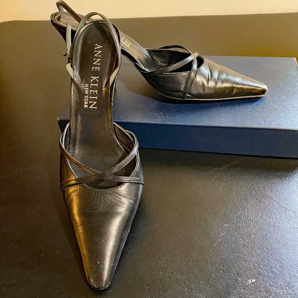 Anne Klein Black Slingback Shoes - Sz 11 Medium - Picture 1 of 7
